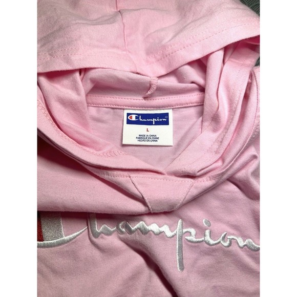 Champion HERITAGE girls pink Long sleeve embroidered cotton Pullover hoodie Sz L - Picture 7 of 11